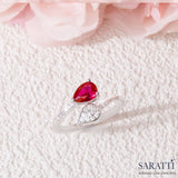 Twisted Shank with Ruby and Accent Diamonds Toi Et Moi Red Ruby Ring | Saratti