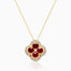 Crimson Quad Ruby and Diamond Pendant