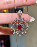 Ruby & Diamond Lace Pendant