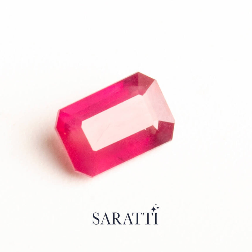 Ruby Stone For Sale | 1.12 carats Rectangular Shape | Burma Origin | 1.20 carats | SARATTI