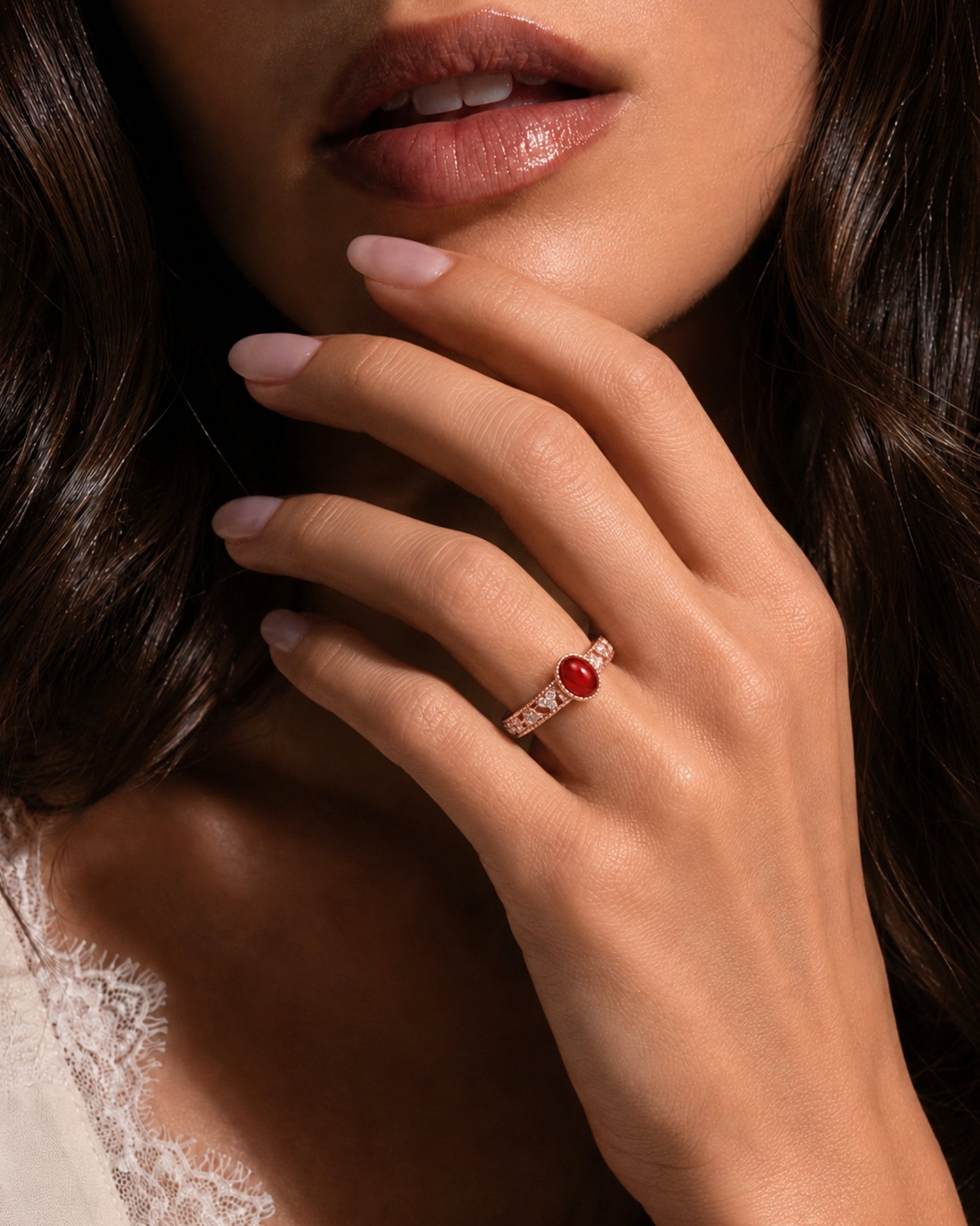 Ruby and diamond ring for anniversary gifting or romantic occasions in 18K Yellow Gold | SARATTI