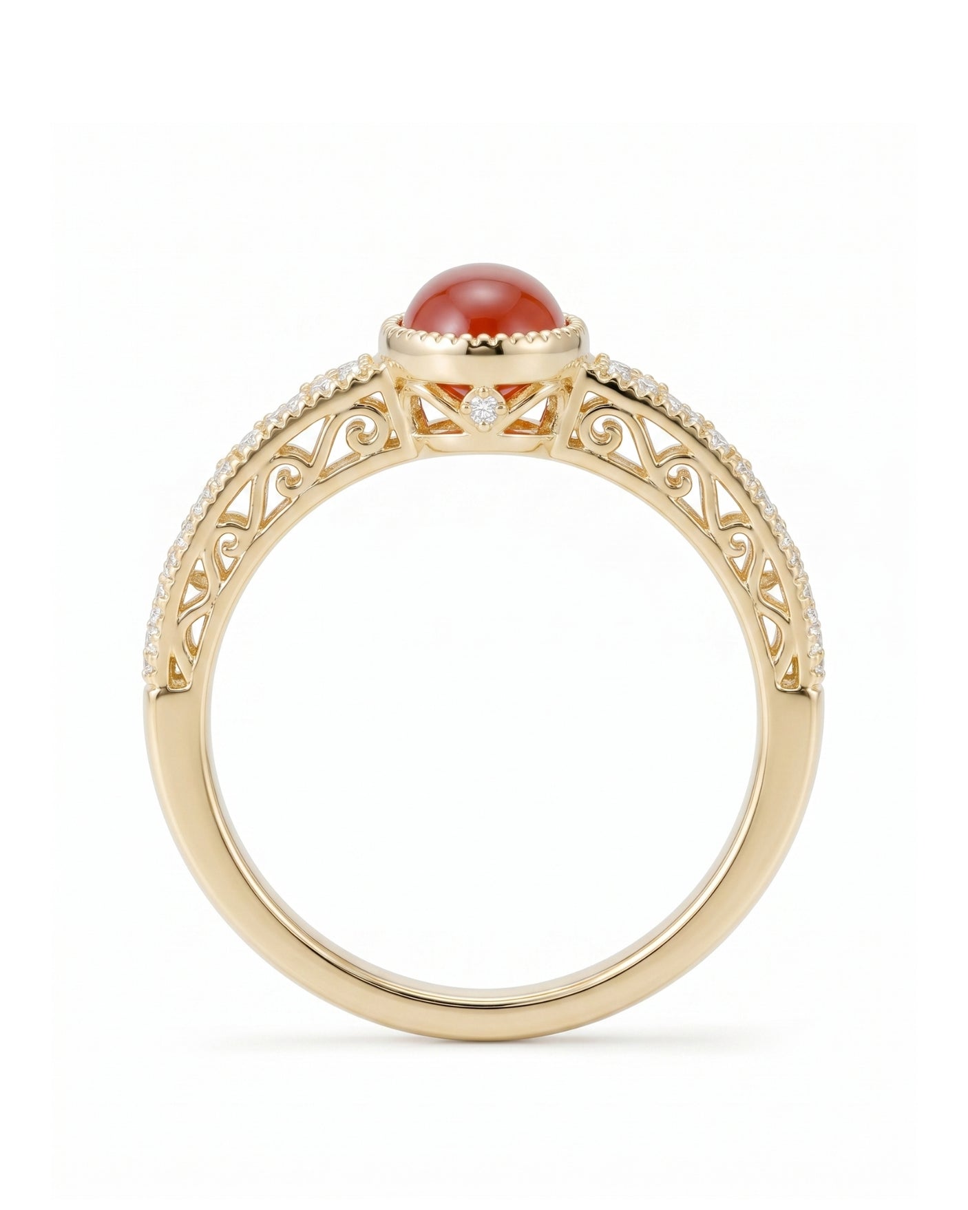 Ruby and diamond ring for anniversary gifting or romantic occasions in 18K yellow Gold - SARATTI