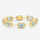 Natural Aquamarine Bracelet in Yellow Gold | Saratti Jewelry