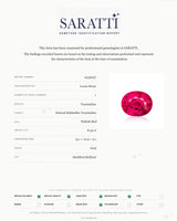SARATTI Certified Alternate view of pinkish red Rubellite Tourmaline oval with dynamic scintillation | SARATTI