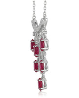 SERAPHINA — Ruby Cascade Diamond Tassel Necklace