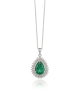 SERENA emerald teardrop diamond pendant - SARATTI