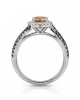 Esther – Natural Champagne Diamond Halo Engagement Ring