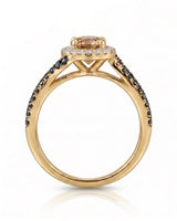 Esther – Natural Champagne Diamond Halo Engagement Ring