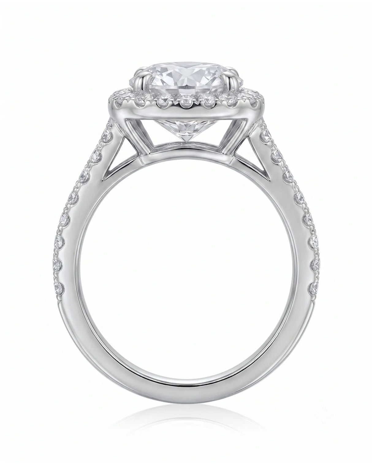 Evana – Natural Round Diamond Halo Split-Shank Engagement Ring