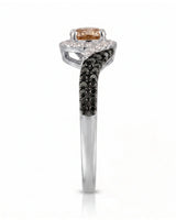 Esther – Natural Champagne Diamond Halo Engagement Ring