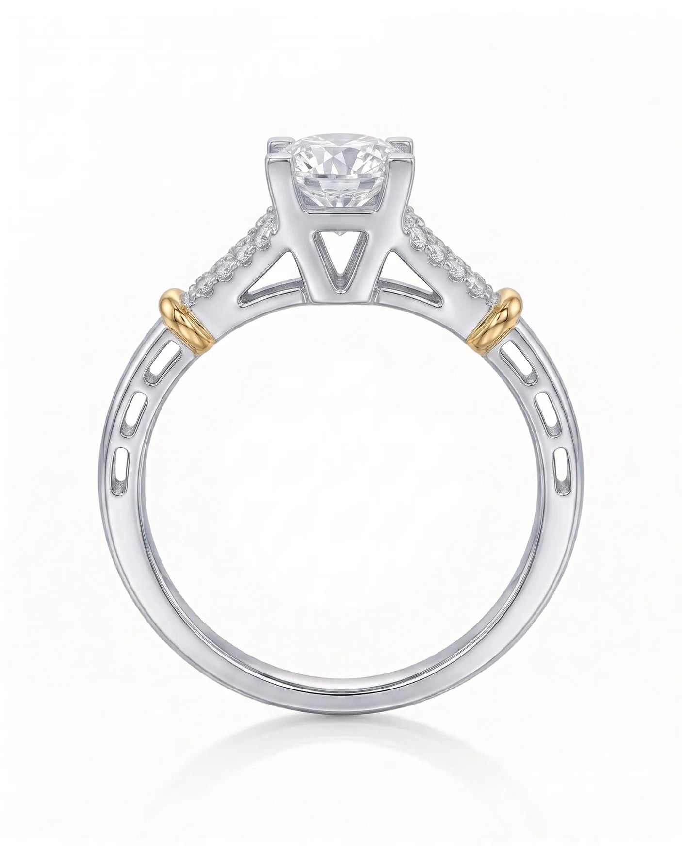Noemie – Natural Round Diamond Split-Shank Engagement Ring