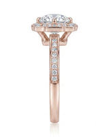 Elise – Natural Round Diamond Square Halo Engagement Ring
