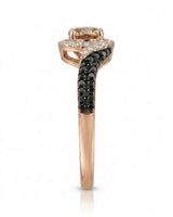 Esther – Natural Champagne Diamond Halo Engagement Ring
