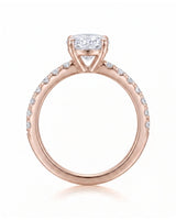 Jade – Natural Oval Diamond Six-Prong Pavé Engagement Ring
