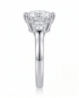 Paulina – Natural Round Diamond Three-Stone Engagement Ring