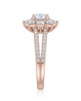 Rhoda – Fortune Compass Natural Round Diamond Floral Halo Engagement Ring