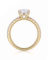 Jade – Natural Oval Diamond Six-Prong Pavé Engagement Ring
