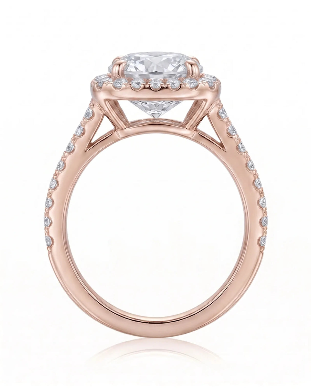 Evana – Natural Round Diamond Halo Split-Shank Engagement Ring