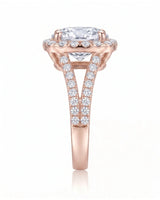 Evana – Natural Round Diamond Halo Split-Shank Engagement Ring