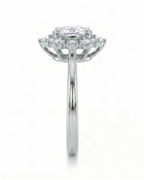 Julia – Natural Oval Diamond Floral Halo Engagement Ring