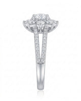 Rhoda – Fortune Compass Natural Round Diamond Floral Halo Engagement Ring