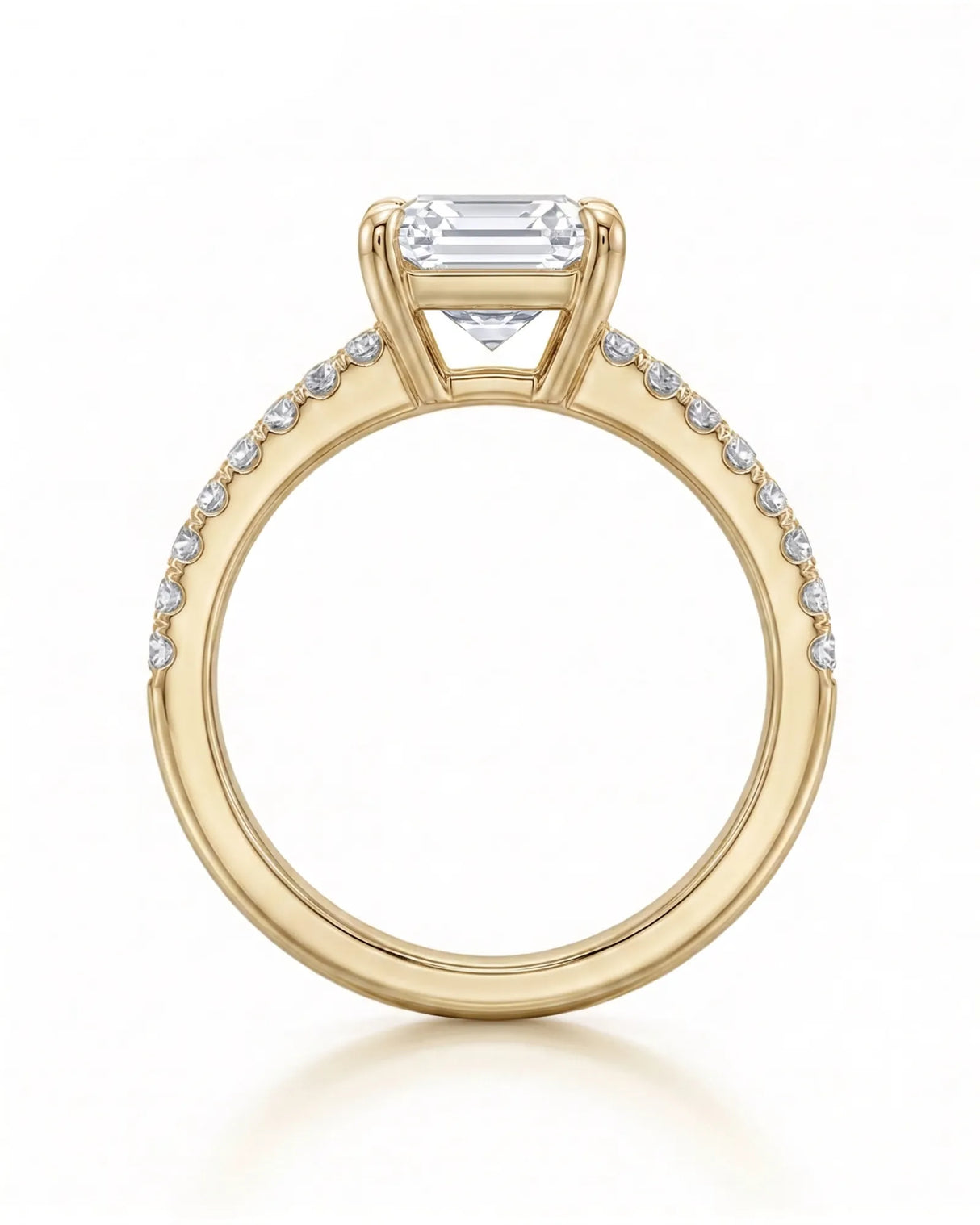 Lilah – Natural Emerald-Cut Diamond Split-Shank Engagement Ring