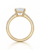 Lilah – Natural Emerald-Cut Diamond Split-Shank Engagement Ring