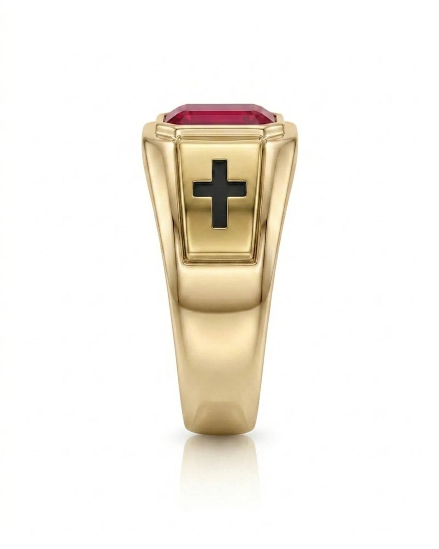 Dominion Ruby Cross Signet Band