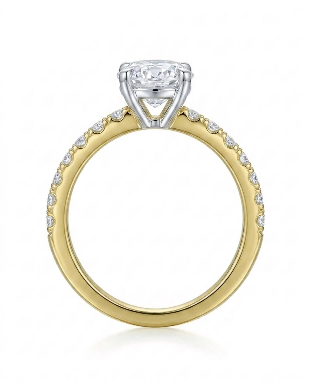 Jade – Natural Oval Diamond Six-Prong Pavé Engagement Ring
