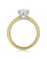 Jade – Natural Oval Diamond Six-Prong Pavé Engagement Ring