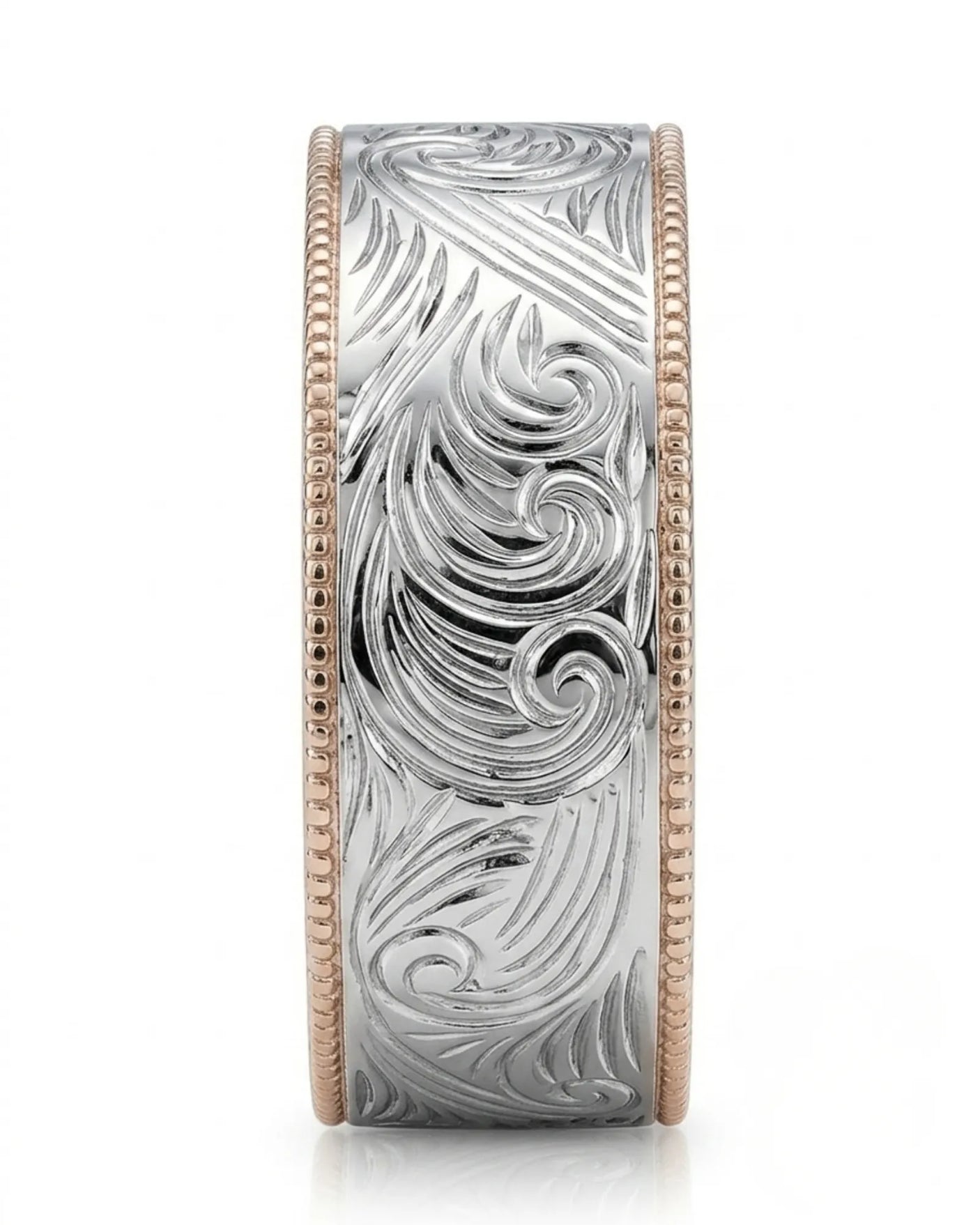 Vellum Aureus Art Nouveau Two Tone Men Ring