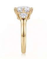 Paulina – Natural Round Diamond Three-Stone Engagement Ring