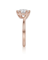 Camille – Natural Round Diamond Snowflake Twisted-Shank Engagement Ring