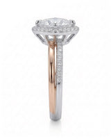 Renea – Majestic Grace Natural Round Diamond Two-Tone Halo Ring