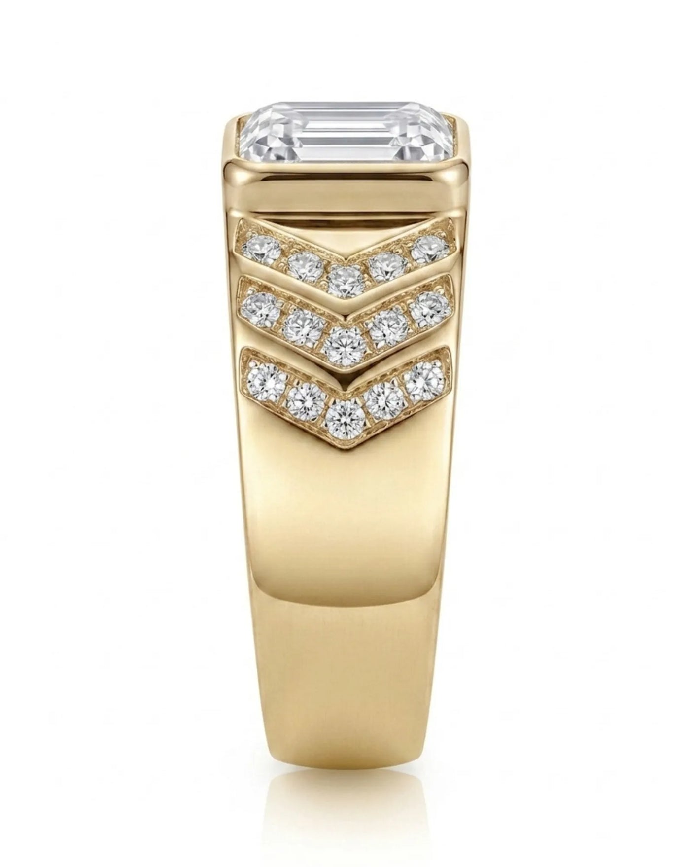 Regent Chevron Diamond Signet Ring