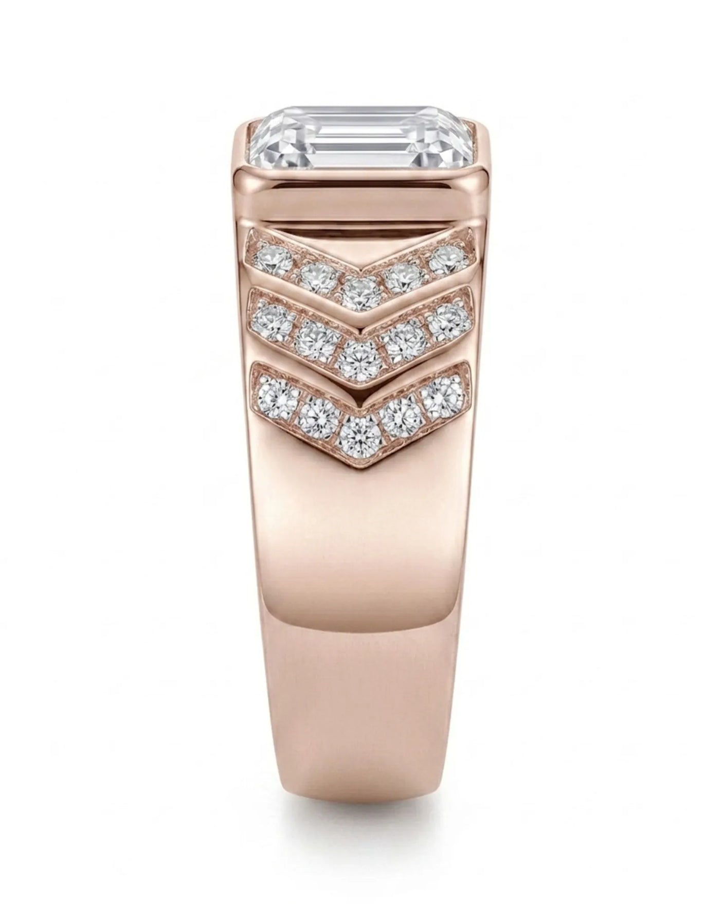 Regent Chevron Diamond Signet Ring