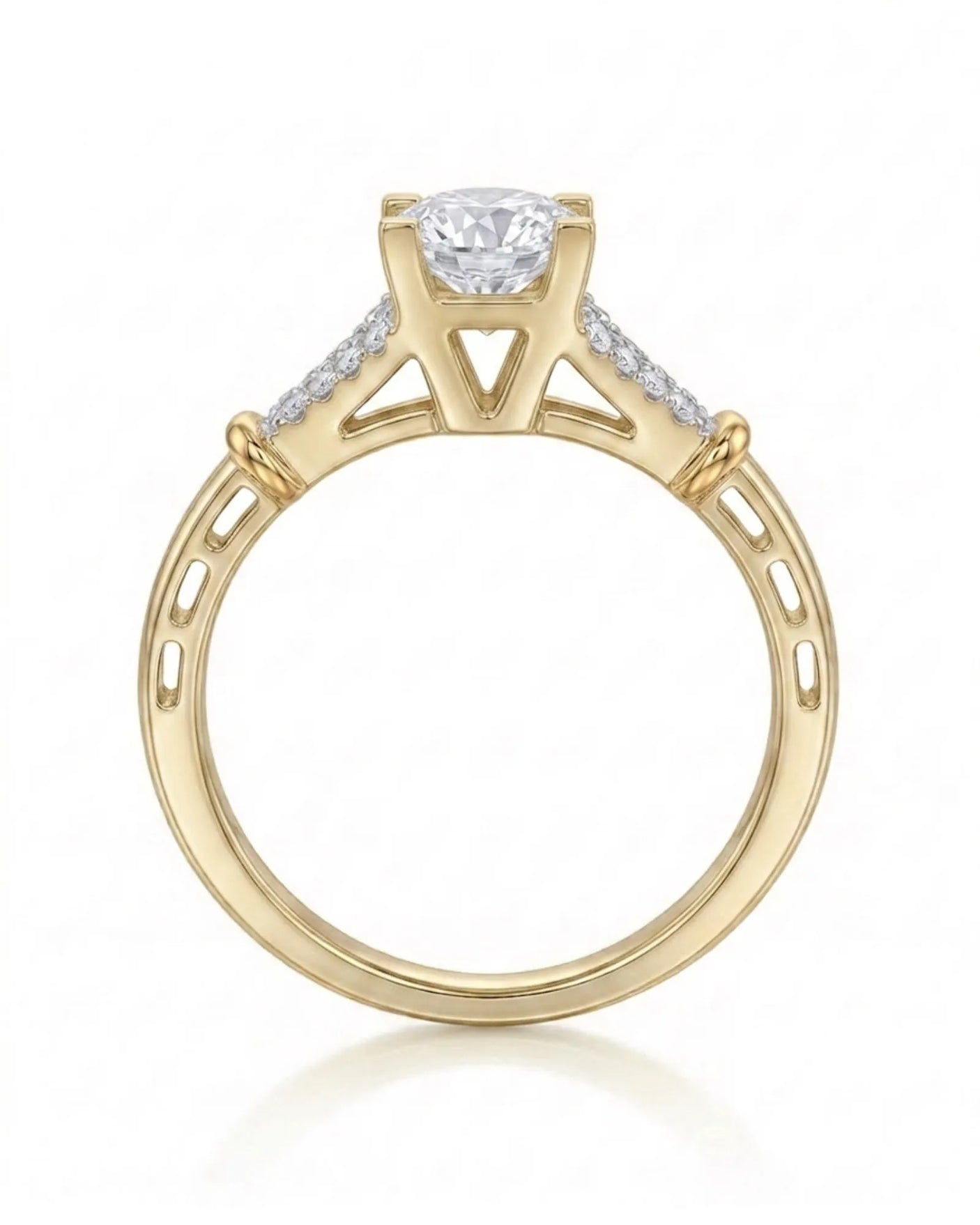 Noemie – Natural Round Diamond Split-Shank Engagement Ring