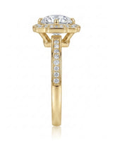 Elise – Natural Round Diamond Square Halo Engagement Ring