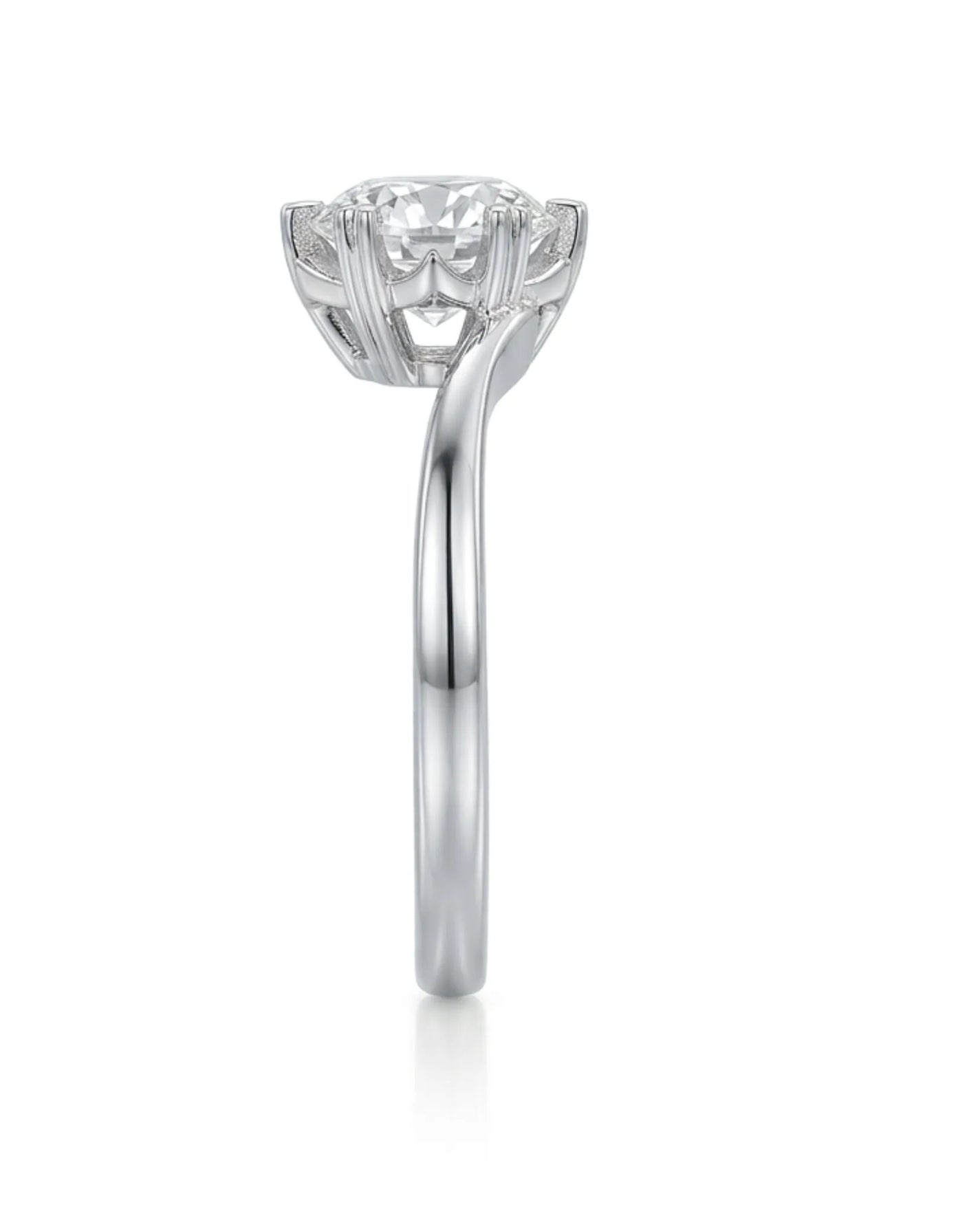 Camille – Natural Round Diamond Snowflake Twisted-Shank Engagement Ring