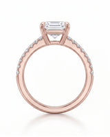 Lilah – Natural Emerald-Cut Diamond Split-Shank Engagement Ring