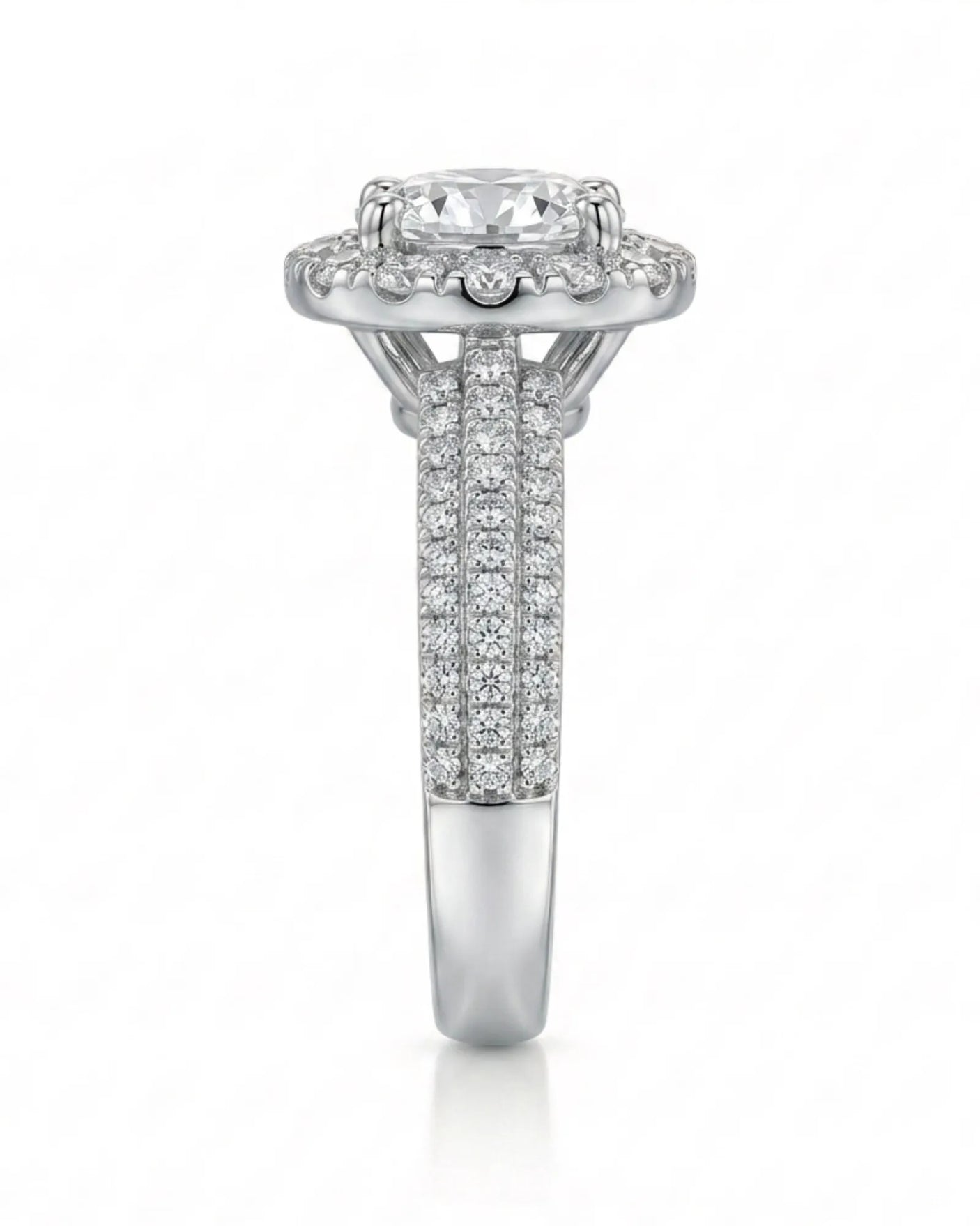 Yumi – Lumina Crown Natural Round Diamond Halo Engagement Ring