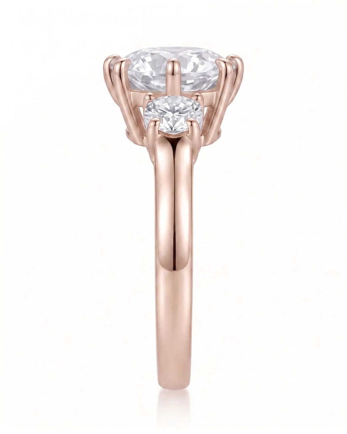 Paulina – Natural Round Diamond Three-Stone Engagement Ring