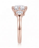 Paulina – Natural Round Diamond Three-Stone Engagement Ring