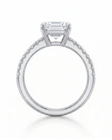 Lilah – Natural Emerald-Cut Diamond Split-Shank Engagement Ring