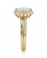 Renea – Majestic Grace Natural Round Diamond Two-Tone Halo Ring