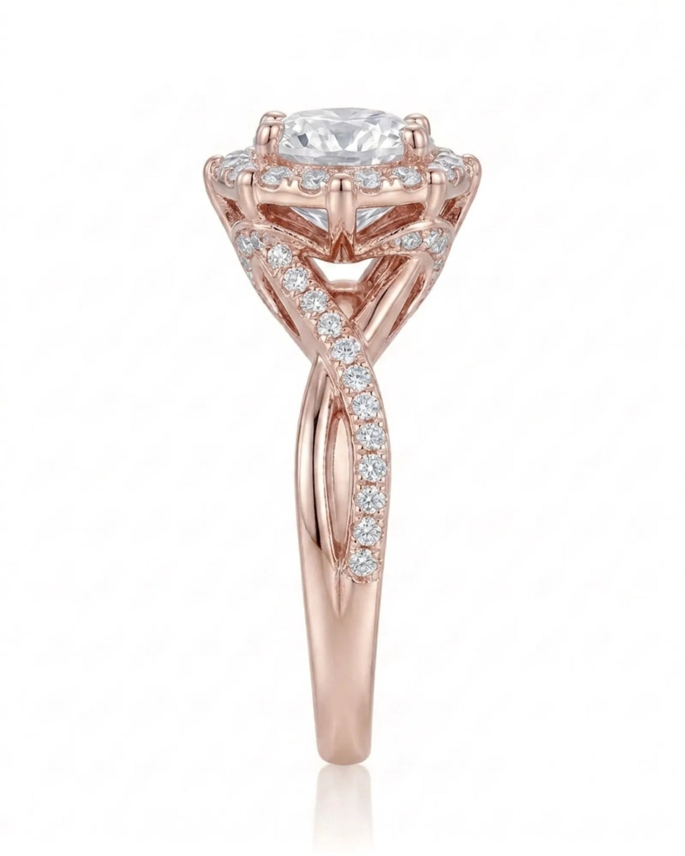 Julisa – Classic Chant Natural Round Diamond Halo Engagement Ring