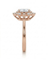 Julia – Natural Oval Diamond Floral Halo Engagement Ring