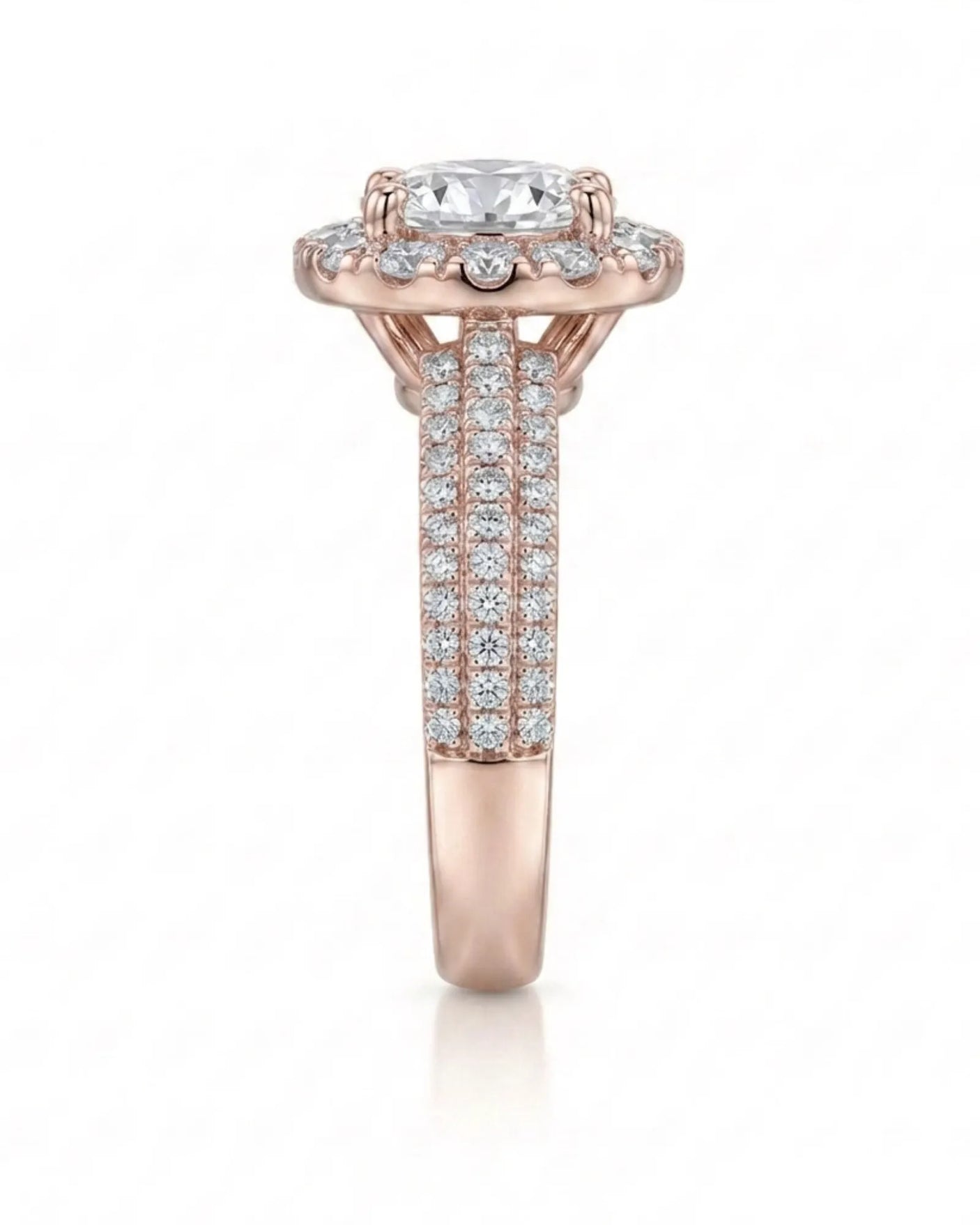 Yumi – Lumina Crown Natural Round Diamond Halo Engagement Ring