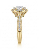 Yulisa – Eternal Flame Natural Round Diamond Halo Engagement Ring
