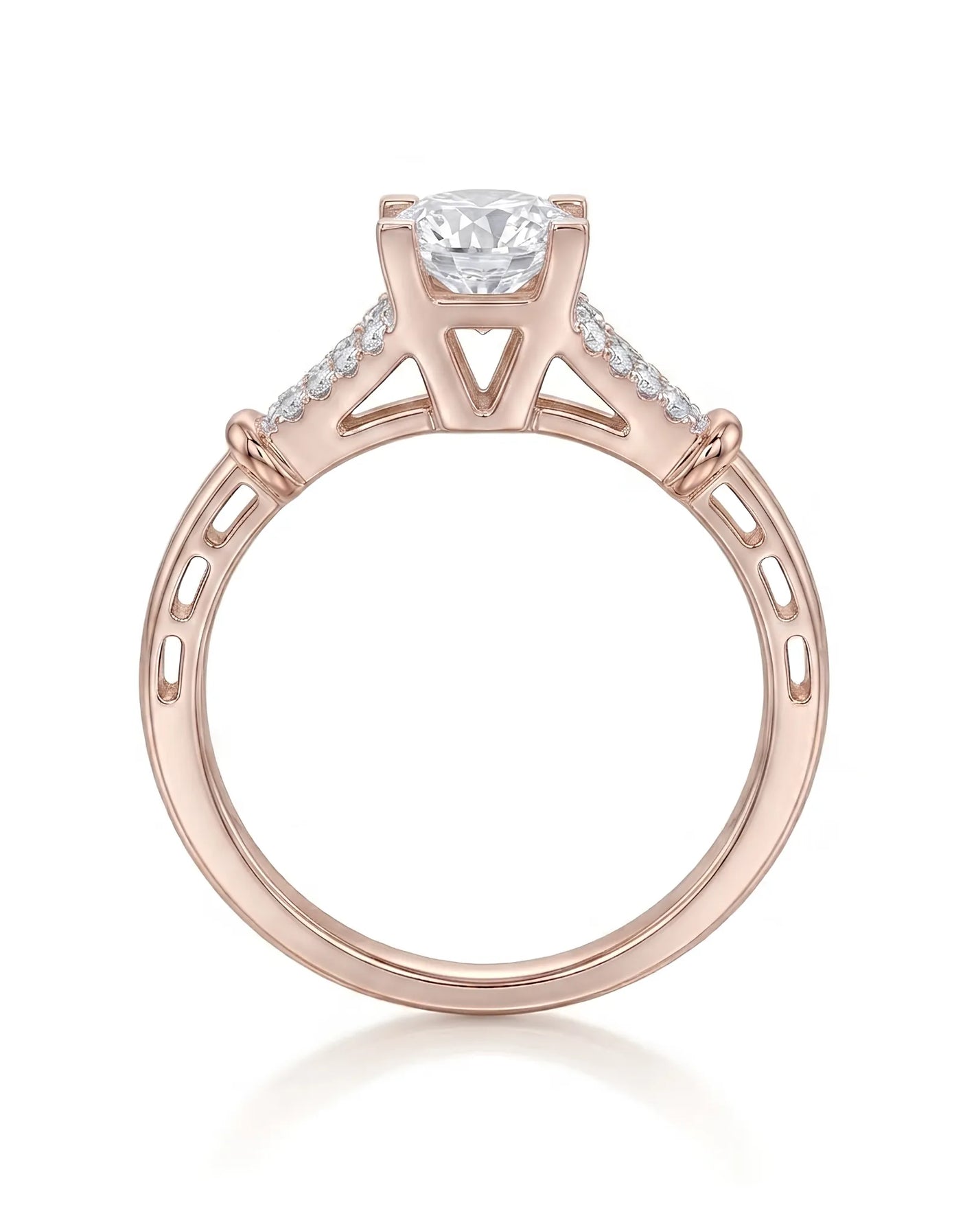 Noemie – Natural Round Diamond Split-Shank Engagement Ring